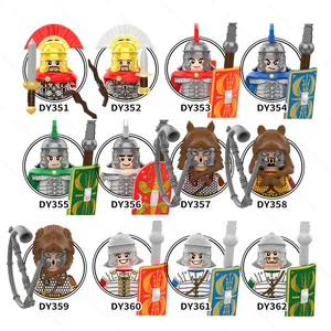 Romawi Centurion medieval knight mainan mini, set mainan tentara tentara pasukan bangunan blok mainan untuk anak-anak DY351-DY362