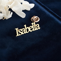 Broche de Nombre Personalizado de Acero Inoxidable, Pin de Solapa con Letras Personalizadas para Mujer