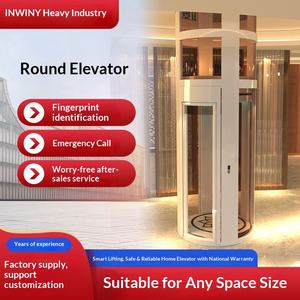 Ascenseur de villa rond, petit ascenseur domestique, usine, trois étages et quatre étages, ascenseur semi-circulaire à traction, ascenseur panoramique - Product Image 1