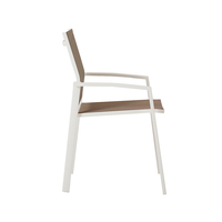 Fauteuil de jardin en aluminium HOMFUL avec dossier en tissu respirant, design démontable, empilable, chaise de café d'extérieur
