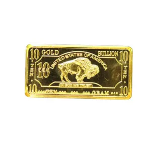 10 Gram 100 Mills Gold Buffalo Bar custom coins challenge custom coins metal