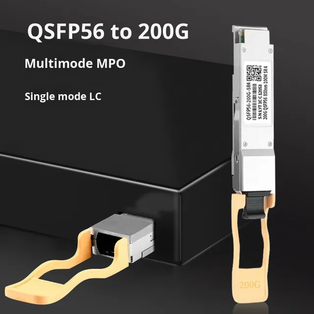 JFCOM QSFP56 200G Multi-Mode MPO Single-Mode LC Optical Module SR4 Transceiver for FTTX Compatible 1 Year Warranty DC 12V
