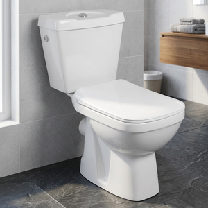 โถสุขภัณฑ์เซรามิคทรงกลมแบบสองชิ้น ระบบชำระล้างแบบ Wash Down และ Dual Flush ดีไซน์หรูหรา - Product Image 3