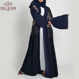 Vestido feminino islâmico, novo design de fábrica floral <span class=keywords><strong>cardigan</strong></span> longo kimono abaya feminino islâmico - Product Image 5