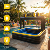 Bar de piscine gonflable en PVC durable personnalisable, radeau flottant pour la famille et les fêtes, cour arrière, pour les célébrations aquatiques, qualité commerciale, location