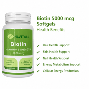 Cápsulas Blandas de Biotina Avanzada 5000mcg, Suplemento Vitamínico de Alta Absorción, Cápsulas Blandas de Belleza para Uñas Fuertes - Product Image 4
