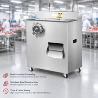 Machine à trancher et hacher la viande électrique à double usage BlinkSong, équipement de transformation alimentaire à haut rendement pour la restauration