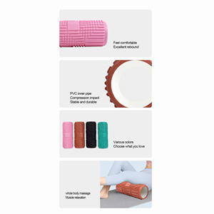 Rouleau en mousse de Pilates bleu, rouleau en mousse pour les muscles, grande bouteille d'eau, yoga, massage - Product Image 6