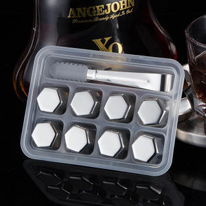 Ensemble d'outils de bar, 8 pièces, refroidisseurs à vin, glaçons en métal, acier inoxydable, réutilisables, ensemble de pierres à whisky - Product Image 2