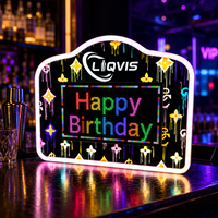 Letrero Luminoso Acrílico Recargable LiqVis con Logotipo Personalizado, Letrero Digital Iluminado con LED para Exhibición de Botellas en Discotecas y Bares