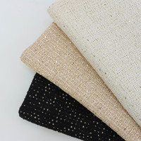 Tissu en tweed teint en fil de polyester de vente directe d'usine RTS avec paillettes pour manteau