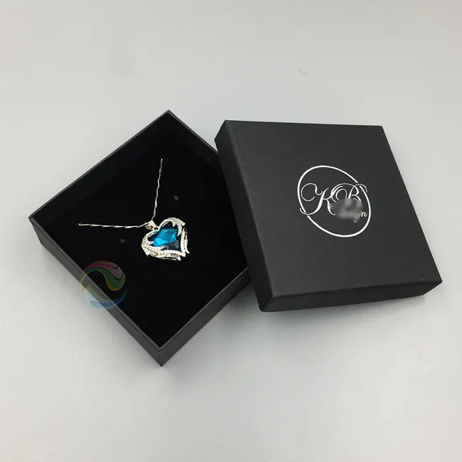 Necklace Gift Box Wholesale Small Custom LOGO Paper Ring Necklace Black Jewelry Gift Box