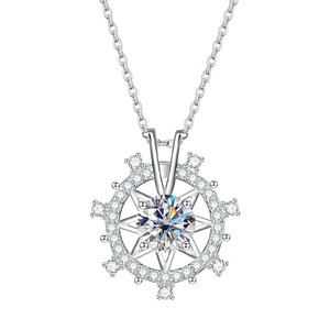 Collana con ciondolo a forma di stella e fiocco di neve per donna, gioielli semplici e alla moda, regalo per l'uso quotidiano - Product Image 1