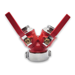 Equipo de lucha contra incendios 2,5 "X1.5" X1.5 "Y Conexión Divisor de agua contra incendios de 2 vías con válvula de bola interior - Product Image 1