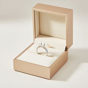 Anillo de Diamantes Naturales Reales de Oro Blanco Sólido de 18K, Diseño Exclusivo y Único, Montura Semi-Engastada para Anillo de Bodas de Mujer - Product Image 4