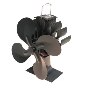 4-Blade Mini şömine Fan fırın hava üfleyici için ahşap kütük brülör şömine eko dostu isı Powered ahşap soba pervanesi