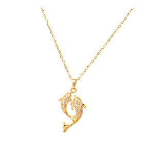 Collar con Colgante <span class=keywords><strong>de</strong></span> Lazo <span class=keywords><strong>de</strong></span> <span class=keywords><strong>Piscis</strong></span> con Diamantes, <span class=keywords><strong>de</strong></span> Acero Inoxidable, Accesorios <span class=keywords><strong>de</strong></span> Joyerí<span class=keywords><strong>a</strong></span> para Mujer - Product Image 1