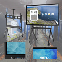Tableau numérique intelligent LCD tout-en-un de 65 pouces, écran tactile IR 20 points, 4K UHD, Android 4+32 Go, panneau plat interactif, tableau blanc de 75 pouces