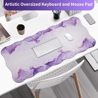 Tapis de souris gaming personnalisé avec repose-poignet, tapis en caoutchouc violet 900x400mm, design durable Peintures post-impressionnistes de Van Gogh, en stock