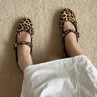 Chaussures Mary Jane à talon compensé pour femme, imprimé léopard, doublure microfibre, livraison immédiate, printemps-été