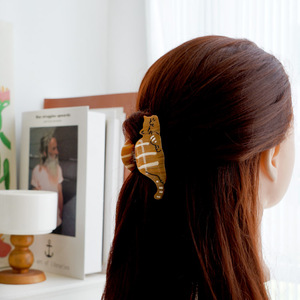 CANYUAN Pinzas para el pelo de acetato con diseño de gato a rayas de 8.3cm, estilo coreano, coloridas, a la moda y lindas, con forma de animal para la parte trasera de la cabeza - Product Image 6