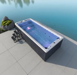 Calentador de piscina completo de Fitness privado sin fin <span class=keywords><strong>Spa</strong></span> al aire libre con filtro de arena Limpiador automático de piscina hidromasaje Piscina Surf acuático - Product Image 2