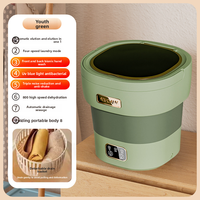 Mini Machine à Laver Pliable Portable 12L Grande avec Essoreuse pour Vêtements Sous-vêtements Chaussettes Machine à Laver de Voyage Maison
