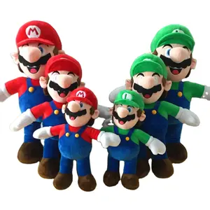Doll Bros boneka mewah Mario, boneka mewah Mario gaming populer, mainan mewah katun Mario Brother Luis PP untuk hadiah