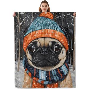 Assorted Print Art Bulldog <b>Flannel</b> Blanket Throw Blanket Nap Blanket Fade Resistant Lightweight for Home Office Nap Custom Print - Product Image 5