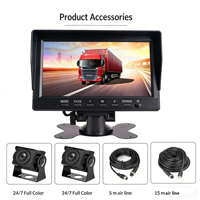 Écran LED 7 pouces, amplificateur de voiture, caméra embarquée avant et arrière 4K, autoradio Android, caméra de tableau de bord