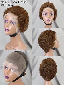 Letsfly Promozione 17$ Parrucche Corte con Frontale in Pizzo 13x4, 100% Capelli Umani Brasiliani, Vendita all'Ingrosso per Donne di Colore, Disponibili 110g - Product Image 5
