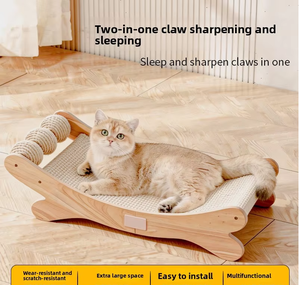 Large Wood Sisal Cat Scratching Board with Nest Four Seasons Pet Grinding Paws <strong>Scratcher</strong> Toys 2 in 1 Cat Bed <strong>Scratcher</strong> - Product Image 5