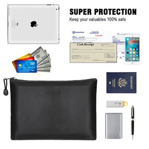 High Quality Fireproof Water Resistant <b>Document</b> Card Cash <b>Bag</b> with Zipper - Product Image 5