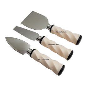 Gran oferta, utensilios para queso de resina epoxi, mango creativo hecho de resina y acero inoxidable con juego de machet plateado, herramientas para queso - Product Image 1