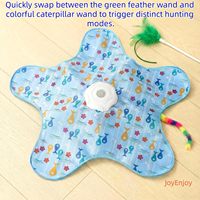 Jouet interactif pour chat en plastique moderne, mignon, réutilisable, écologique, automatique, avec plumes, rechargeable par USB, durable, vente en gros