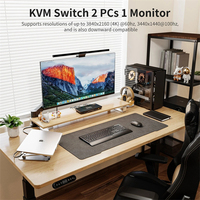 TESmart Conmutador KVM de 2 puertos USB 2,0 Extractor de vídeo con tecla de acceso rápido 2x1 HDCP 2,2 para HDMI 4K 60Hz Conmutador KVM en stock