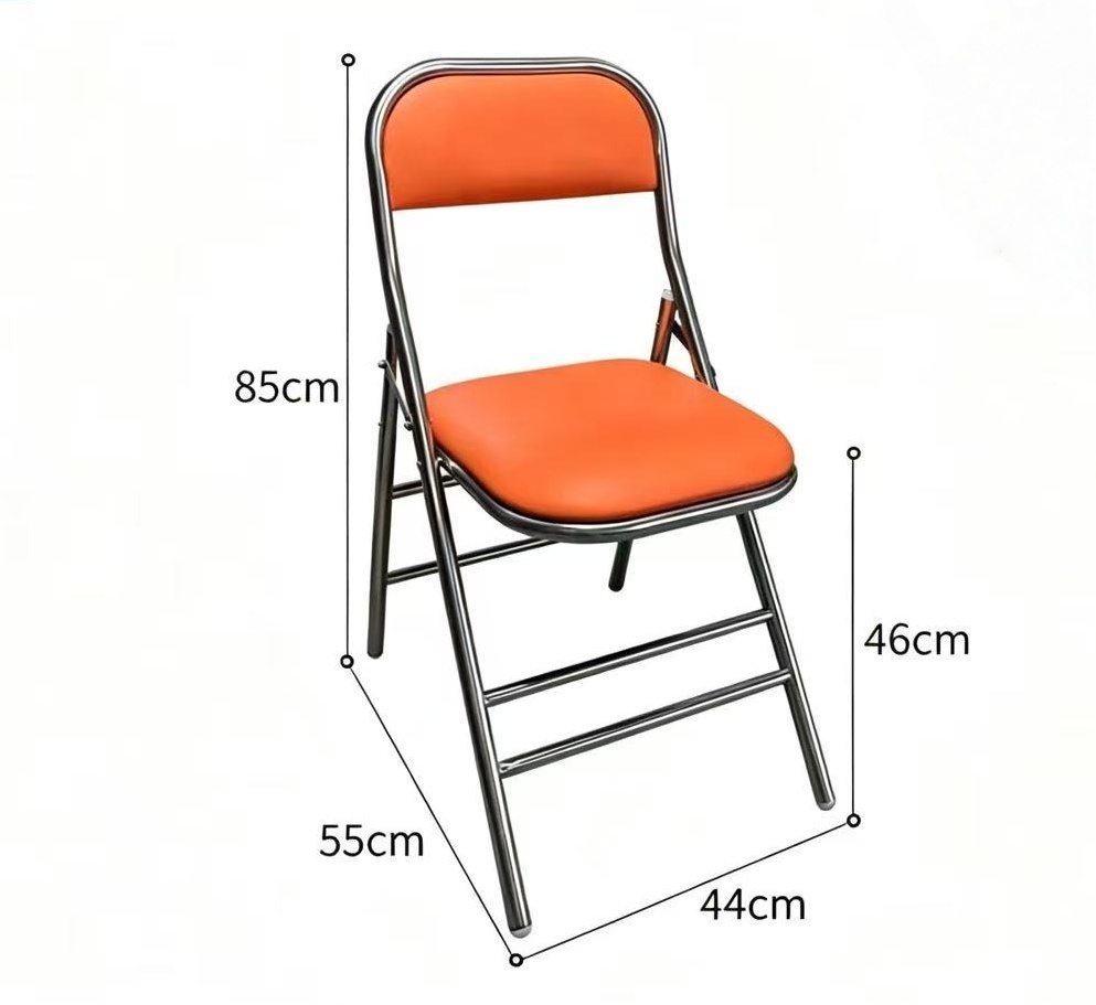Capacidad de carga de la silla plegable de acero inoxidable: 250 kg naranja