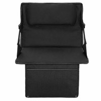 Chaise pliante portable Mydays pour l'extérieur, avec coussin de siège, appui-tête, sangles réglables et poche de rangement en maille