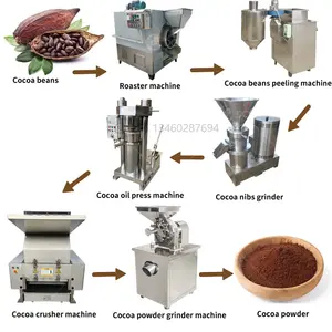 Precio de fábrica, línea de producción de cacao en grano, máquinas de procesamiento de cacao en polvo