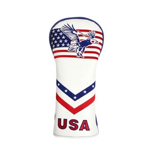 Usa Patriotic <b>Golf</b> Head Cover Pu Leather Embroidered Eagle Flag Design For Driver Wood Iron Club Protection - Product Image 4