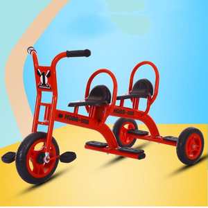 Hochwertige Kinder Baby Doppels itz Dreirad Manuelle Klapp spielzeug Auto für 2-4 Jahre Modell Design für zwei Kinder fahren auf - Product Image 2