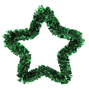 Guirlande de guirlandes colorées en forme d'étoile métallisée, ornement de noël intensif pour la décoration de fête de vacances