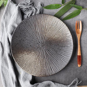 Khuyến mãi nóng: Đĩa gốm sứ kiểu Nhật cổ điển, đĩa bày thức ăn, đĩa trang trí nổi vân, đồ sứ dùng cho món bít tết, bộ đồ ăn - Product Image 4