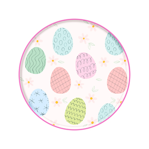 DAMAI Happy Easter Decoration Colored Egg Paper Plate Napkin Cup Supplies Serves <b>8</b> Guests Bunny Egg Plate Tableware <b>Set</b> - Product Image 3