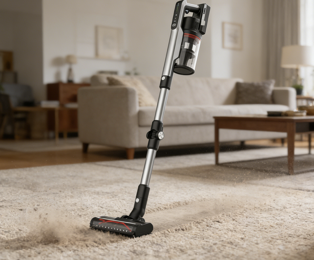 Smart LED Display Cordless Stick Vacuum Cleaner 350W 33Kpa Bagless Cyclone HEPA 60min Runtime for Home Pet Hair Hardwood