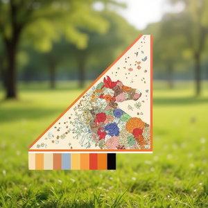 Foulard Multifunzionale Triangolare 60x135cm con Stampa Floreale Digitale, Protezione Solare, Velo Estivo in Poliestere per Donne - Product Image 3