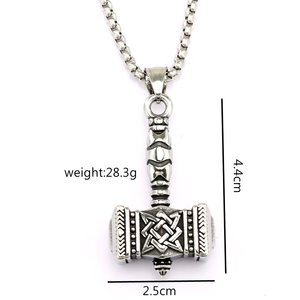 yunnique Men's Stainless Steel Thor's Hammer Pendant Necklace Geometric Design Gift Jewelry - Product Image 5