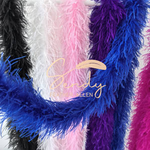 Venta barata 1ply 3ply 5ply Boa de avestruz de varios colores Boa de plumas de avestruz para ropa de baile vestido de novia accesorios decoraciones - Product Image 6