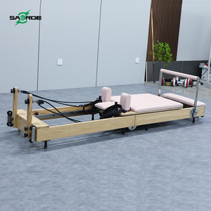 SAERDE Reformer <span class=keywords><strong>de</strong></span> Pilates Plegable <span class=keywords><strong>de</strong></span> Madera <span class=keywords><strong>de</strong></span> Arce <span class=keywords><strong>con</strong></span> Caja y Tabla <span class=keywords><strong>de</strong></span> Salto, Comercial para Estudio, Personalizable - Product Image 6