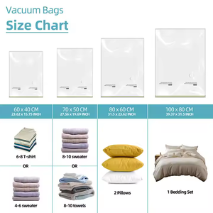 Sacchi <span class=keywords><strong>Sottovuoto</strong></span> Trasparenti Personalizzabili 80x60 <span class=keywords><strong>con</strong></span> Cerniera per Vestiti - Grandi Dimensioni, Confezione Variabile - Product Image 4